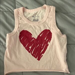 PacSun Pink Tank Top with Red Heart